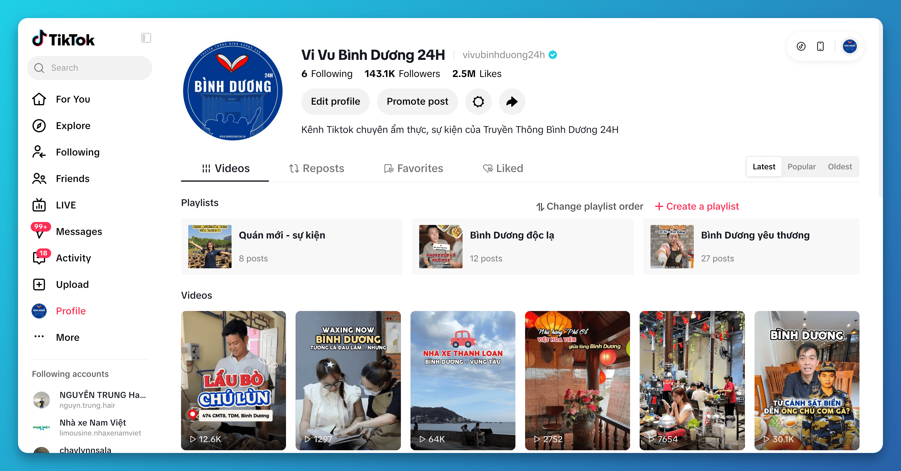 Vi Vu Binh Duong 24H – Verified TikTok Media Channel