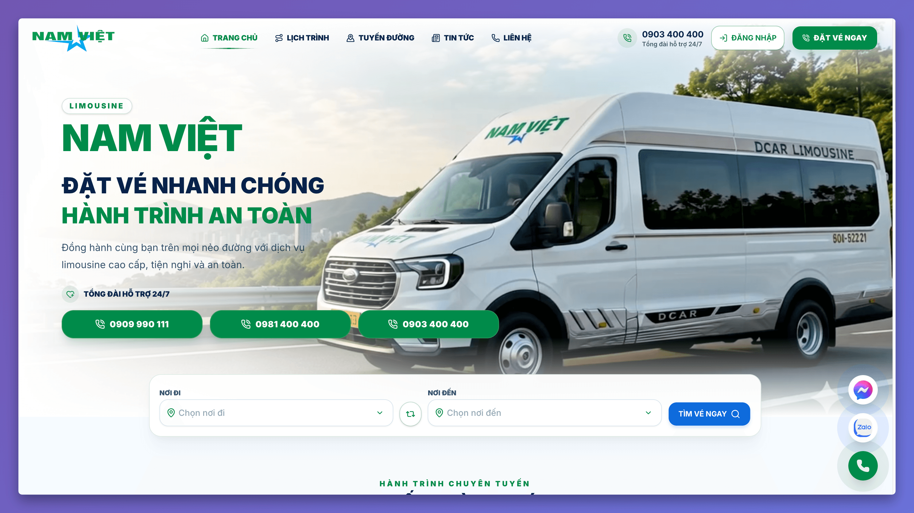 Nam Viet Transportation Website